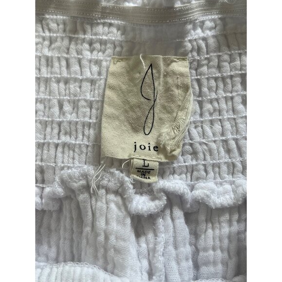 Joie Gauze Wide Leg Pants Womens L White High Rise Pull On Beach Boho Comfort - Picture 3 of 8